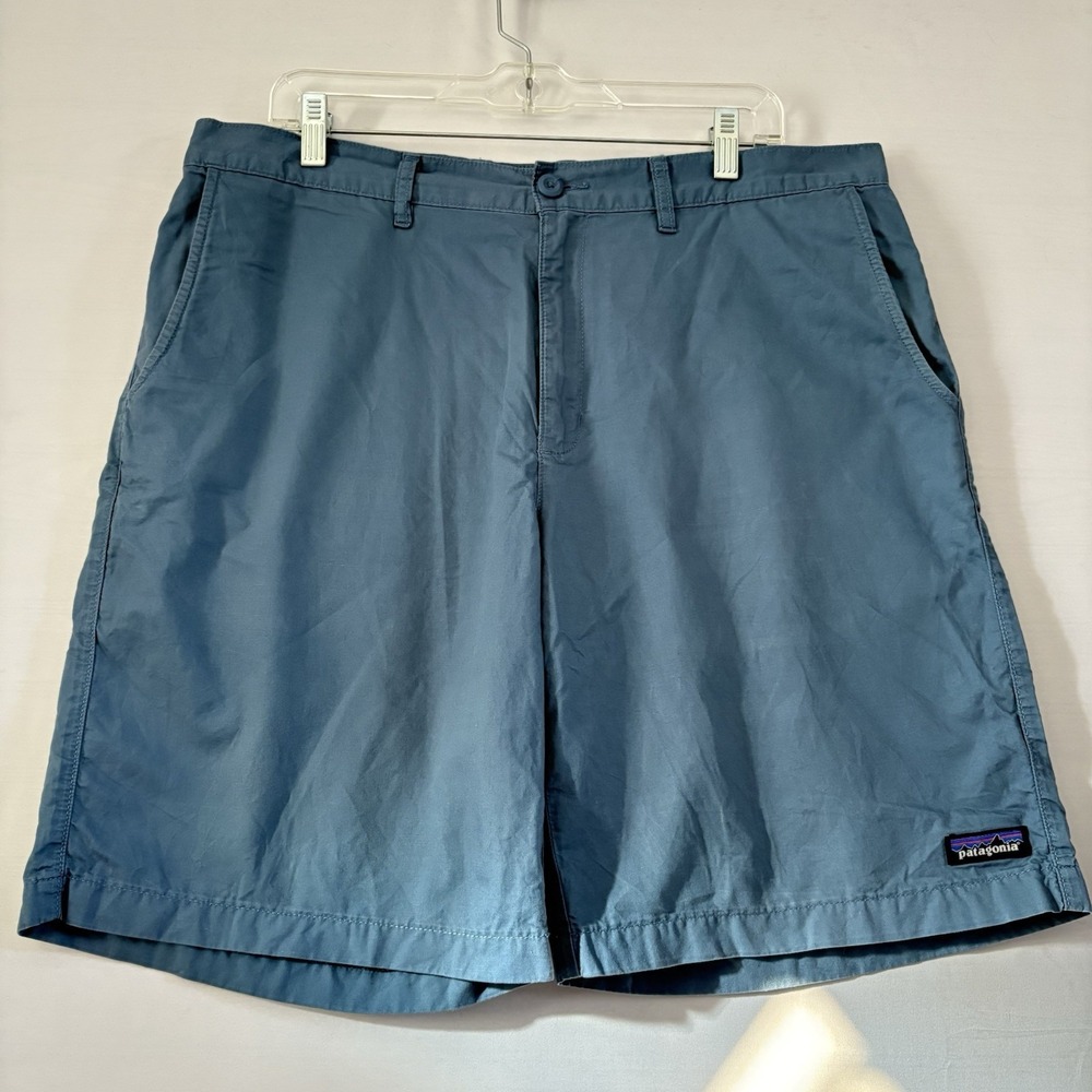 Patagonia Organic Cotton Shorts Blue Chino Casual Outdoor Hiking 36